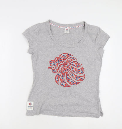 Womens UK Size 14 Team GB Grey Jersey T-Shirt
