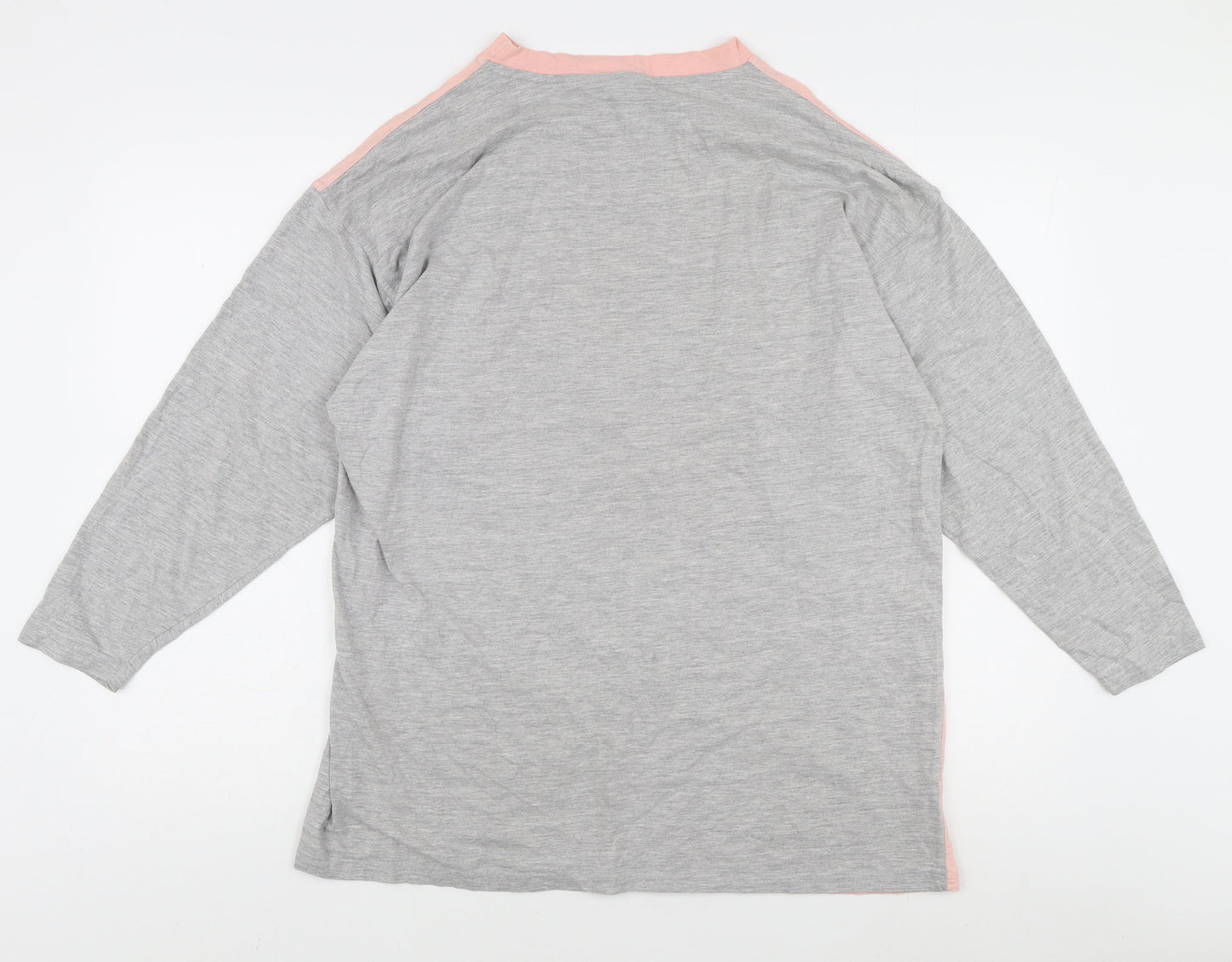 Rebel Long Sleeve Pink Grey Women's T-Shirt