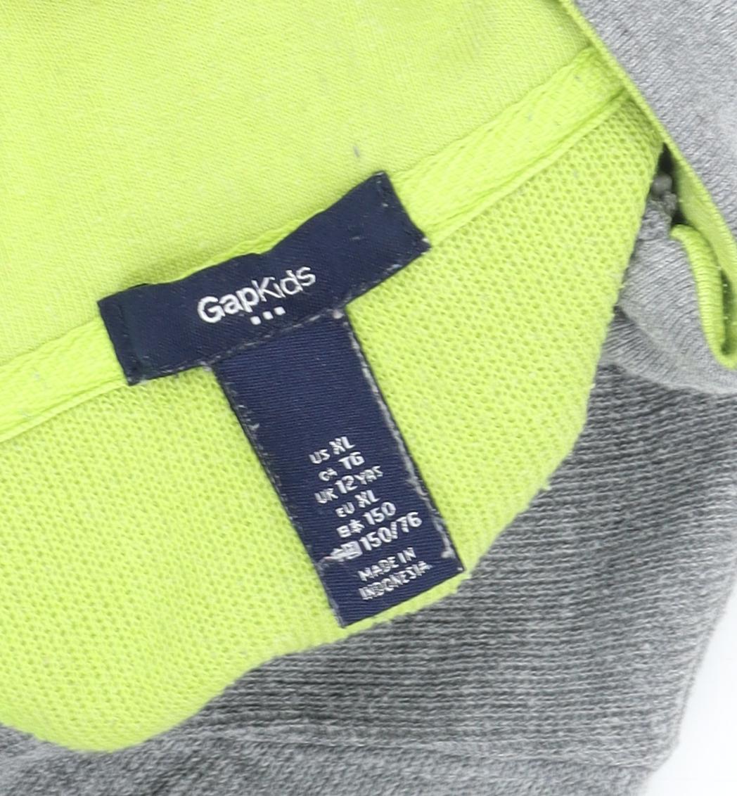 GapKids Boys Grey 1/4 Zip Sweatshirt, Size 12 Years, Casual Wear
