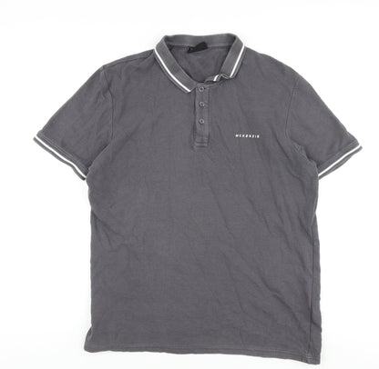 McKenzie Men's Grey Polo Shirt L Short Sleeve Logo
