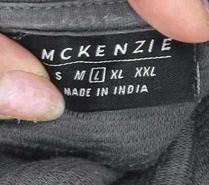 McKenzie Men's Grey Polo Shirt L Short Sleeve Logo