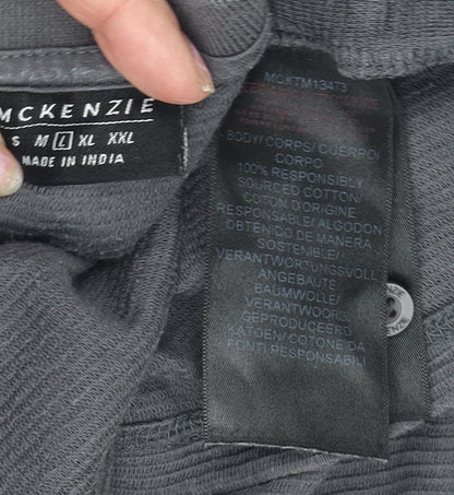 McKenzie Men's Grey Polo Shirt L Short Sleeve Logo