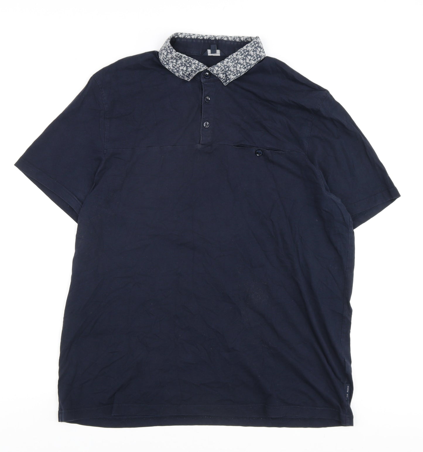 Ted Baker Men's Blue Polo, Size 6, Short Sleeve Classic