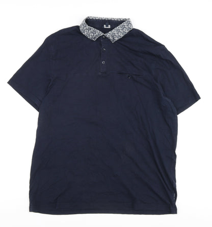 Ted Baker Men's Blue Polo, Size 6, Short Sleeve Classic