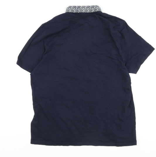 Ted Baker Men's Blue Polo, Size 6, Short Sleeve Classic