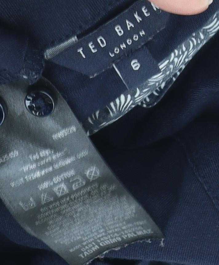 Ted Baker Men's Blue Polo, Size 6, Short Sleeve Classic