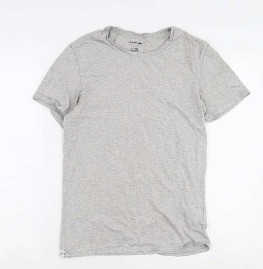 Lacoste Men's Grey Cotton Crew Neck T-Shirt M