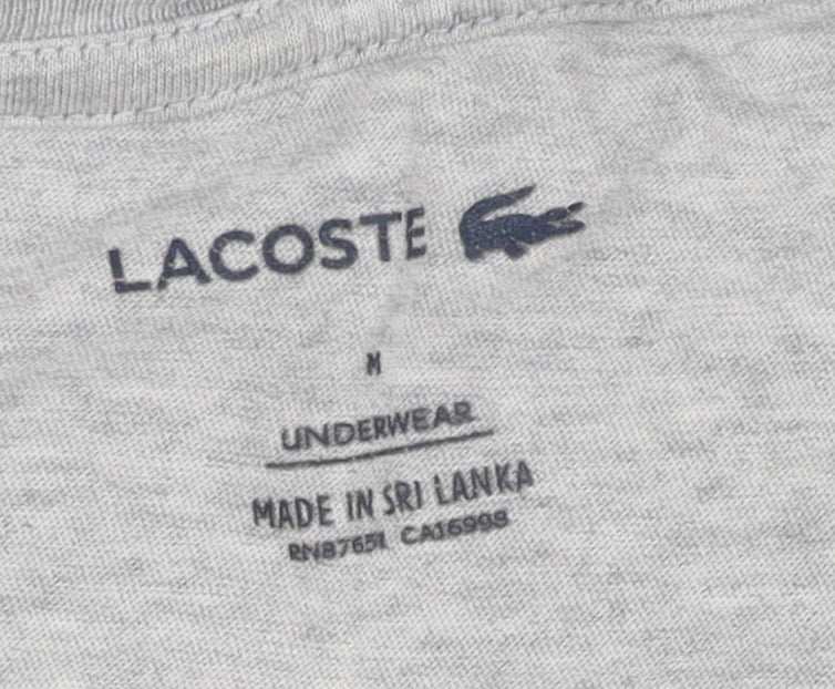 Lacoste Men's Grey Cotton Crew Neck T-Shirt M