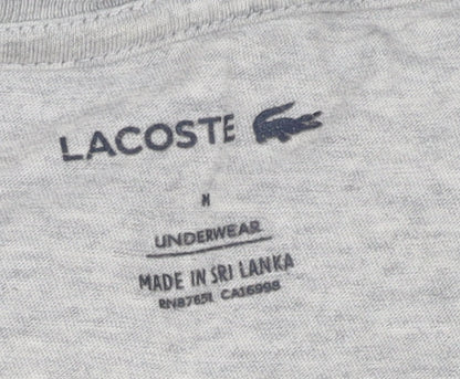 Lacoste Men's Grey Cotton Crew Neck T-Shirt M