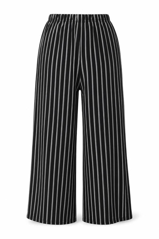 Womens UK Size 8 Apricot Regular Fit Wide-Leg Black Trousers