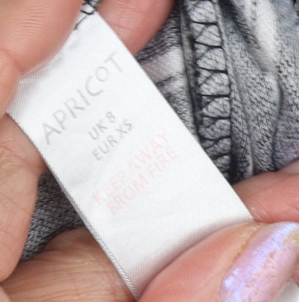 Apricot Women's Black Striped Wide-Leg Trousers, Size 8