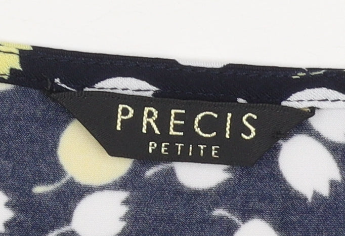 Precis Petite Women's Black Floral Wrap Blouse M