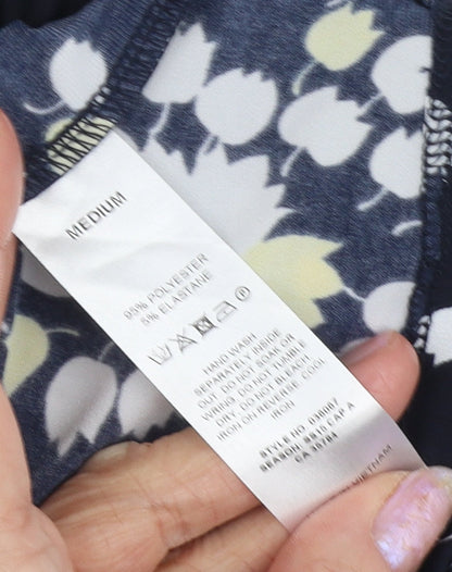 Precis Petite Women's Black Floral Wrap Blouse M