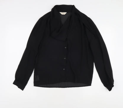 Jatima Women's Black Blouse Size 12 Long Sleeve Vintage