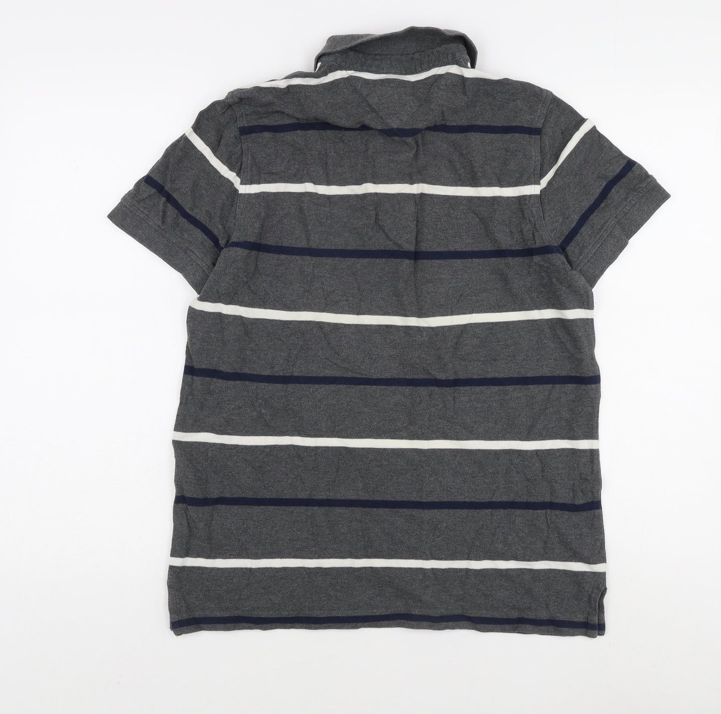 Tommy Hilfiger Men's Grey Striped Slim Fit Polo S