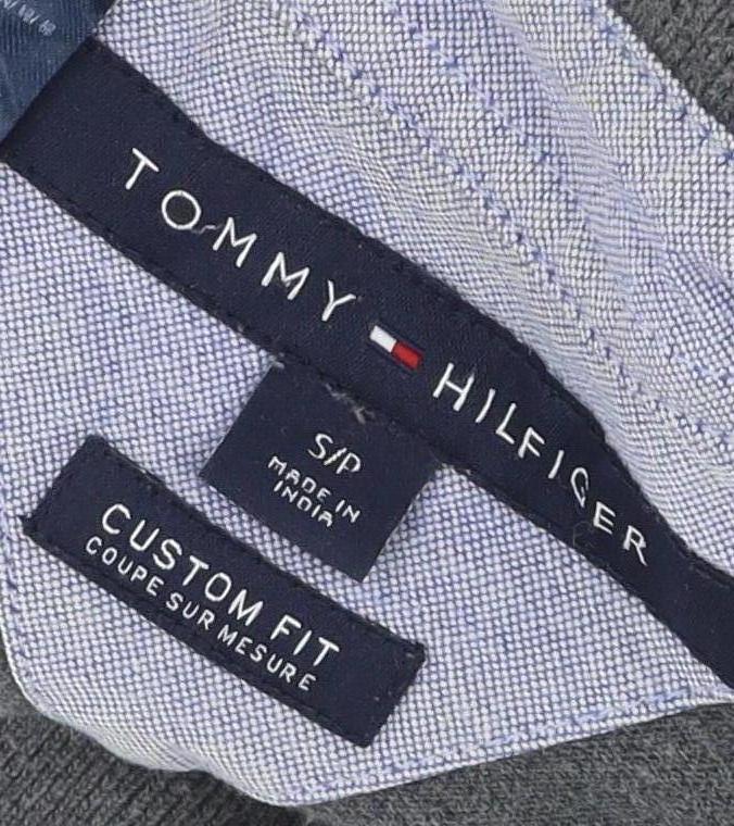 Tommy Hilfiger Men's Grey Striped Slim Fit Polo S