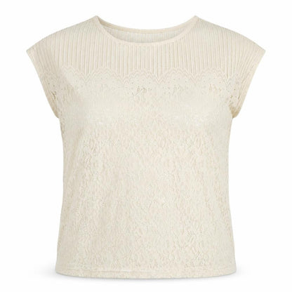 Womens UK Size S VERO MODA Beige Lace Blouse
