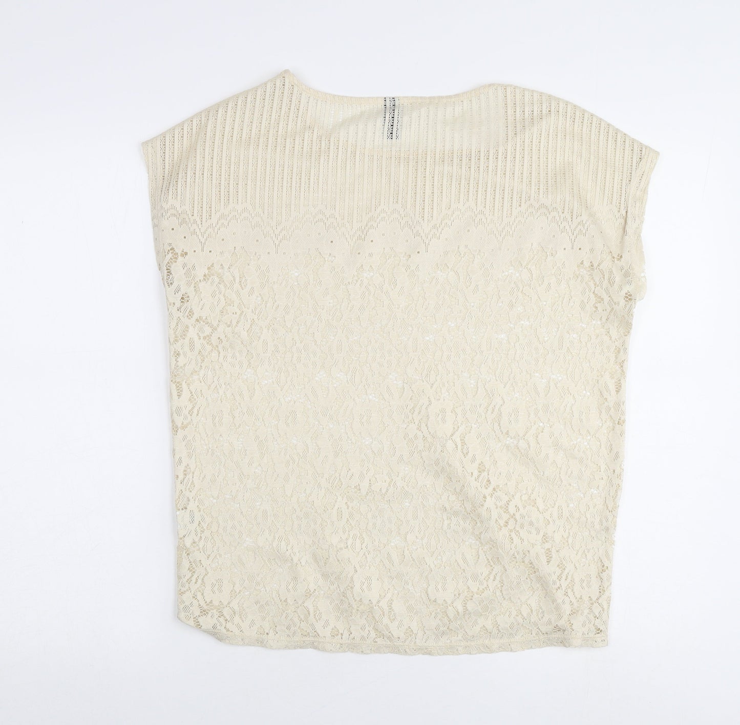Womens UK Size S VERO MODA Beige Lace Blouse