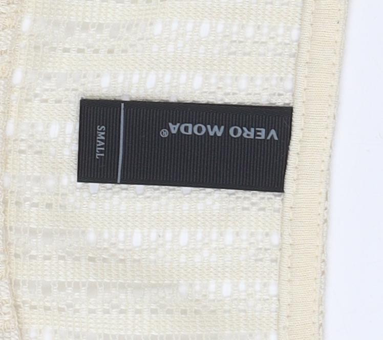 Womens UK Size S VERO MODA Beige Lace Blouse