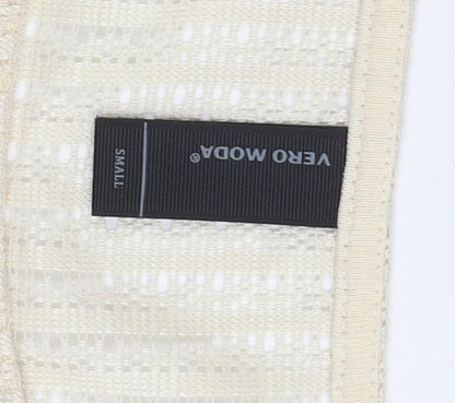 Womens UK Size S VERO MODA Beige Lace Blouse
