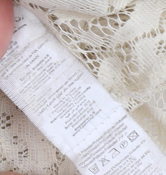 Womens UK Size S VERO MODA Beige Lace Blouse