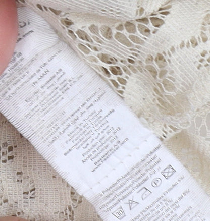 Womens UK Size S VERO MODA Beige Lace Blouse