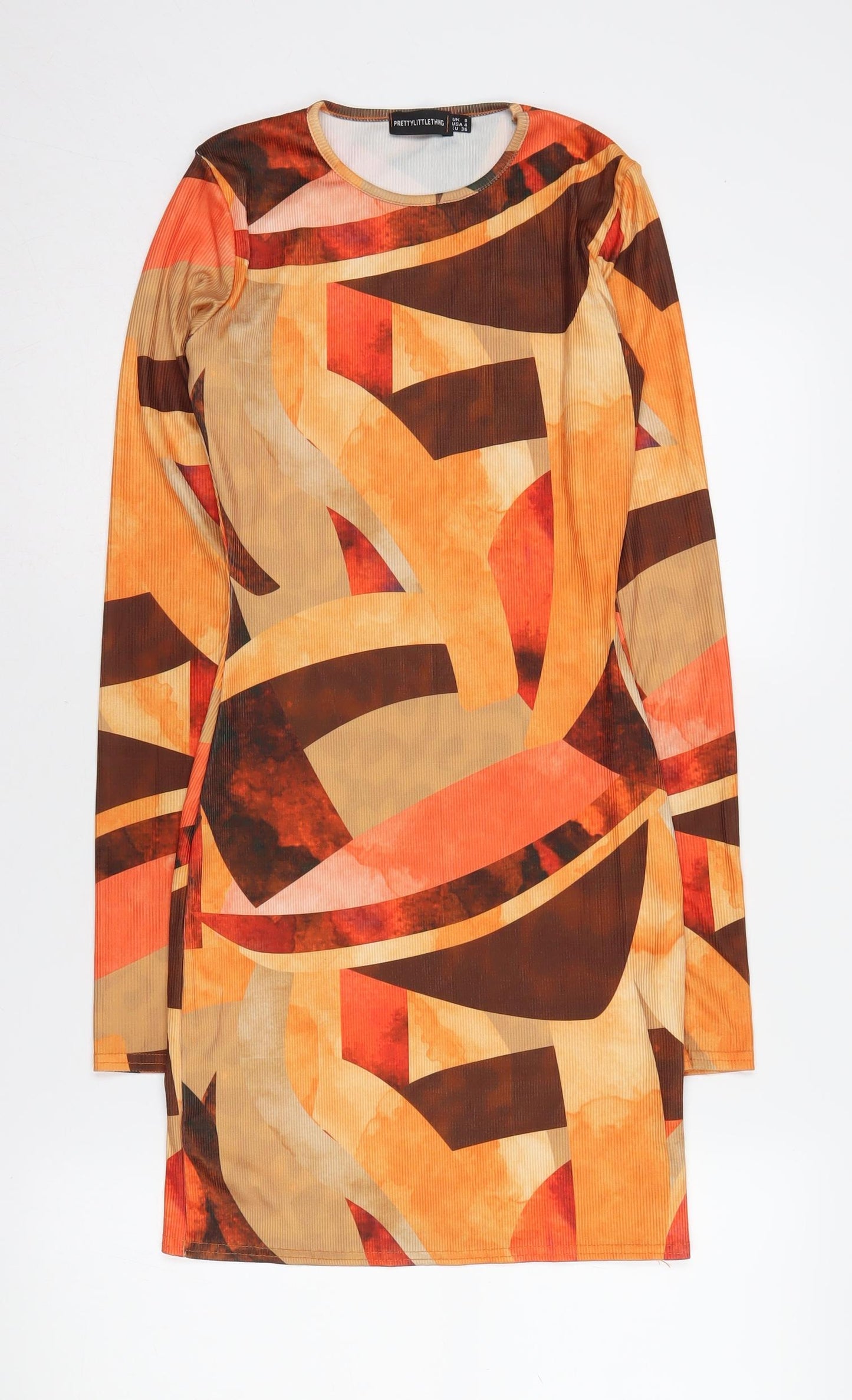 PrettyLittleThing Women's Multicoloured Bodycon Dress Size 8