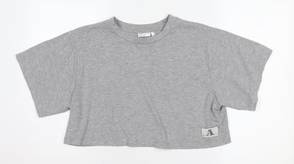 Womens UK Size 8 ASOS DESIGN Grey Cropped T-Shirt