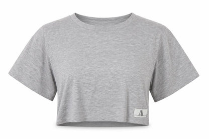 Womens UK Size 8 ASOS DESIGN Grey Cropped T-Shirt