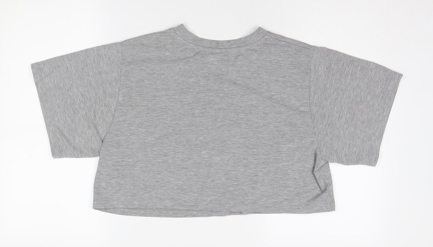 Womens UK Size 8 ASOS DESIGN Grey Cropped T-Shirt