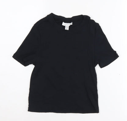 Womens UK Size S Topshop Black Basic T-Shirt