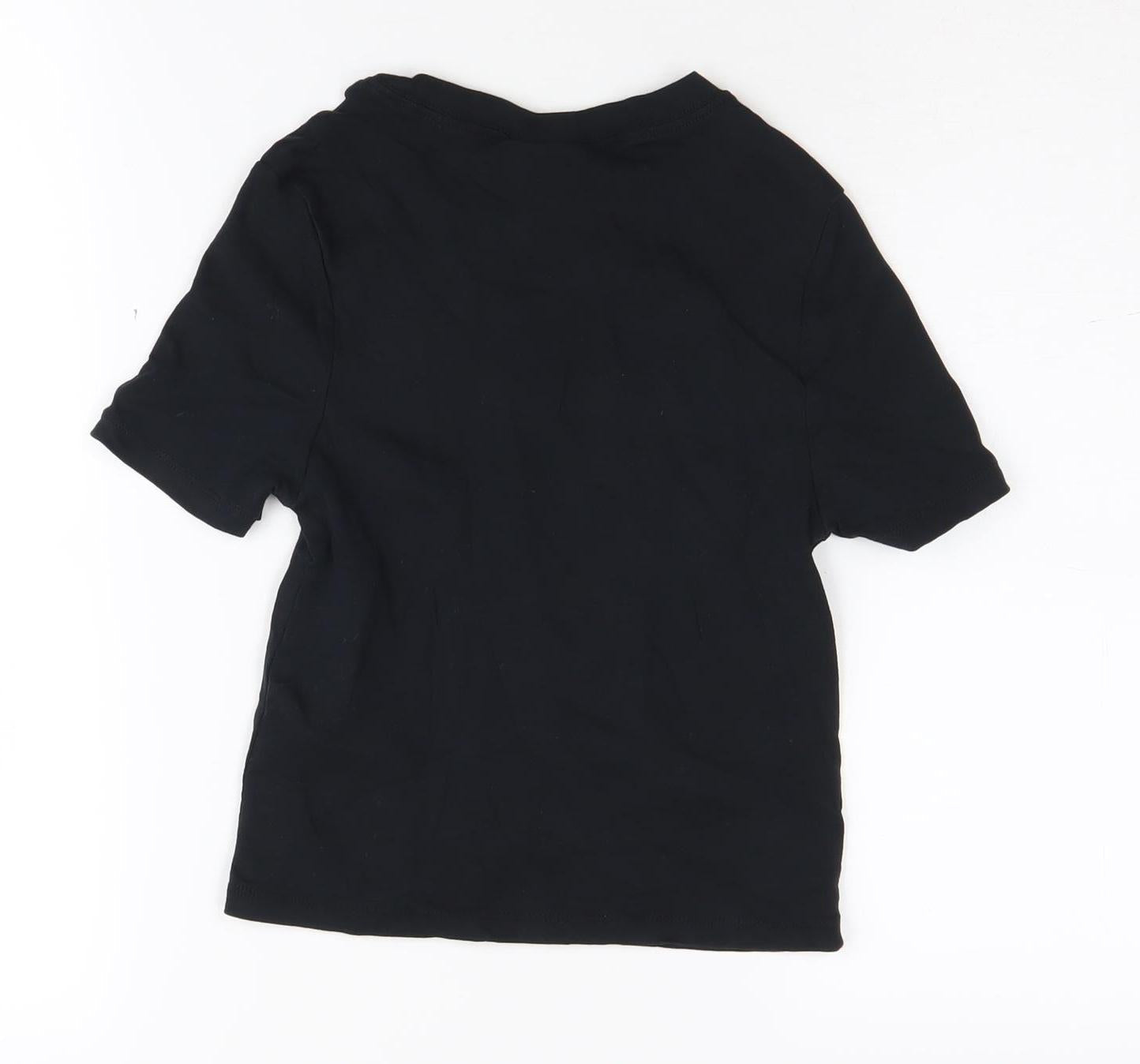 Womens UK Size S Topshop Black Basic T-Shirt