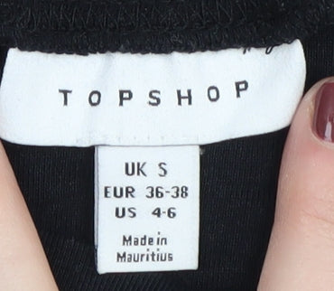 Womens UK Size S Topshop Black Basic T-Shirt