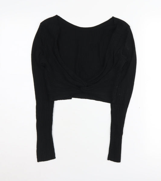 ASOS DESIGN Black Cropped Women's Knit Top