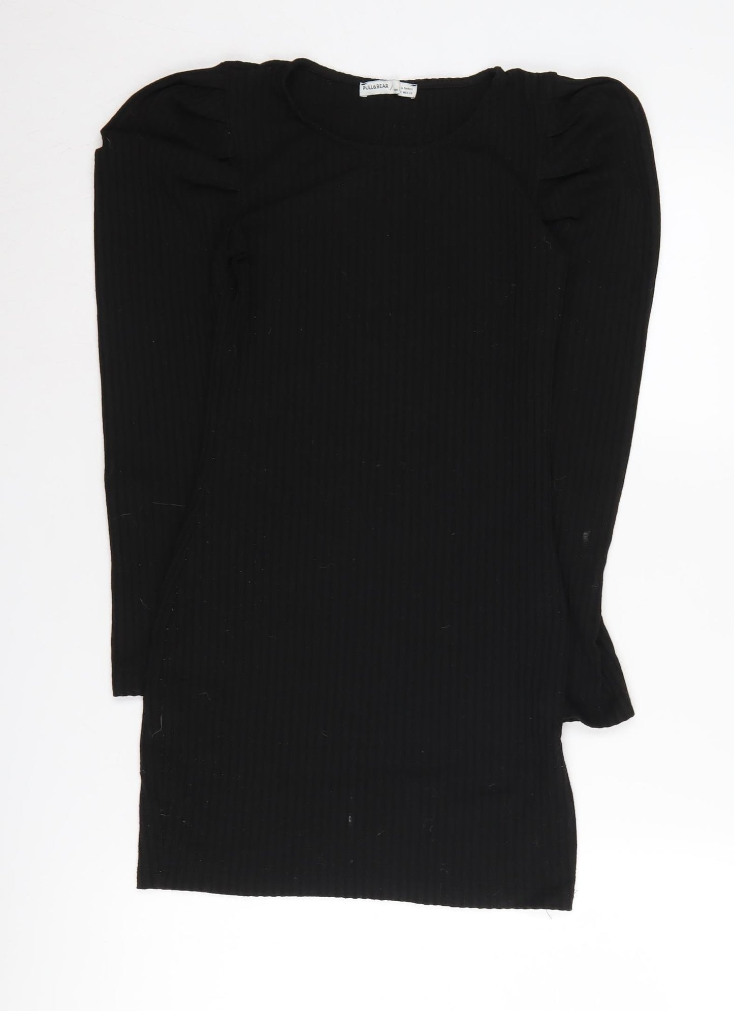 Pull&Bear Women's Black Bodycon Dress, Long Sleeve, Size S