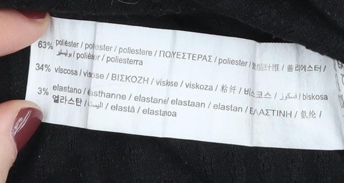 Pull&Bear Women's Black Bodycon Dress, Long Sleeve, Size S