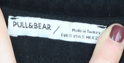 Pull&Bear Women's Black Bodycon Dress, Long Sleeve, Size S