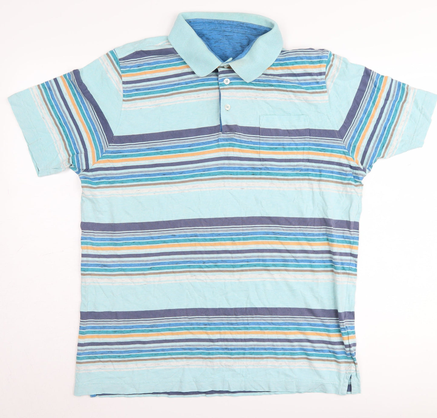 Marks and Spencer Men's Large Multicoloured Striped Polo