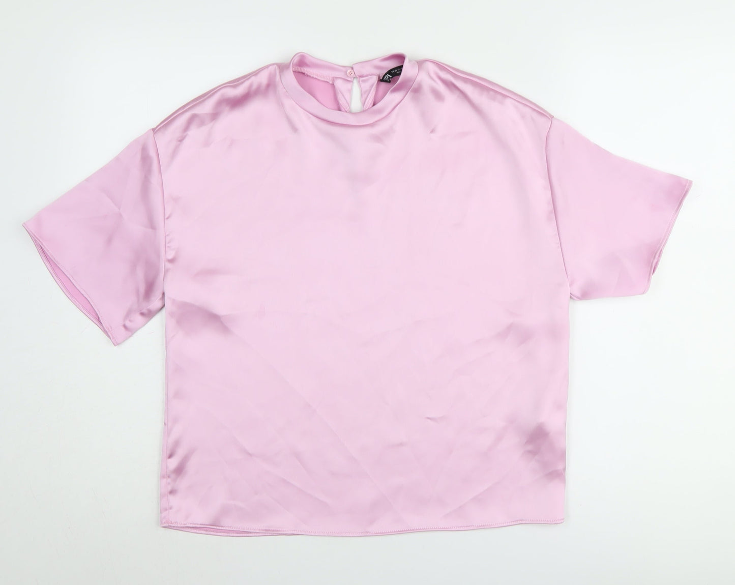 Womens UK Size 2XS Zara Pink Basic Blouse