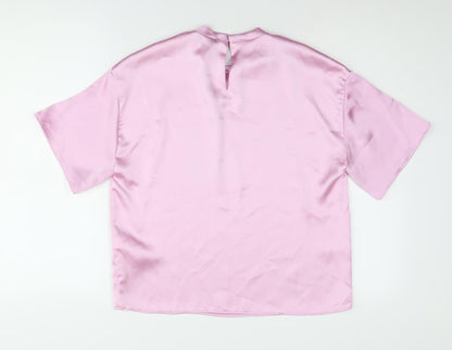 Womens UK Size 2XS Zara Pink Basic Blouse