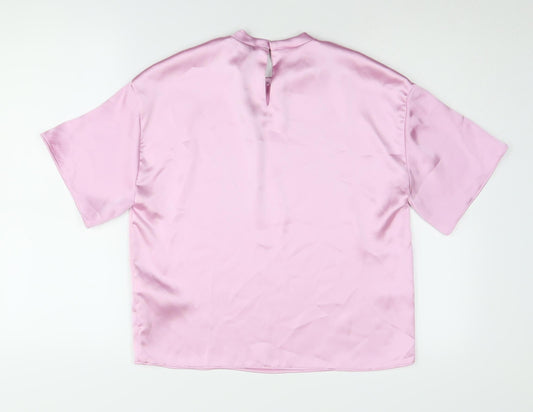 Womens UK Size 2XS Zara Pink Basic Blouse