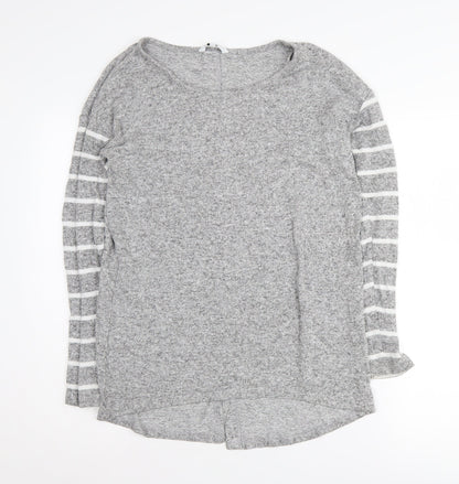 Next Women's Grey Striped Cardigan Size 8
