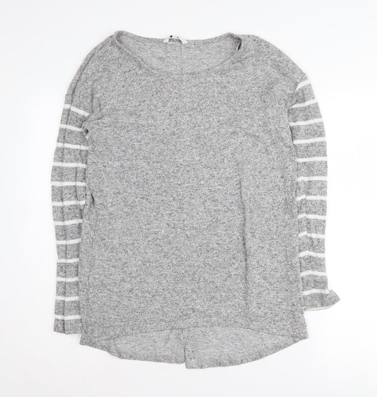 Next Women's Grey Striped Cardigan Size 8