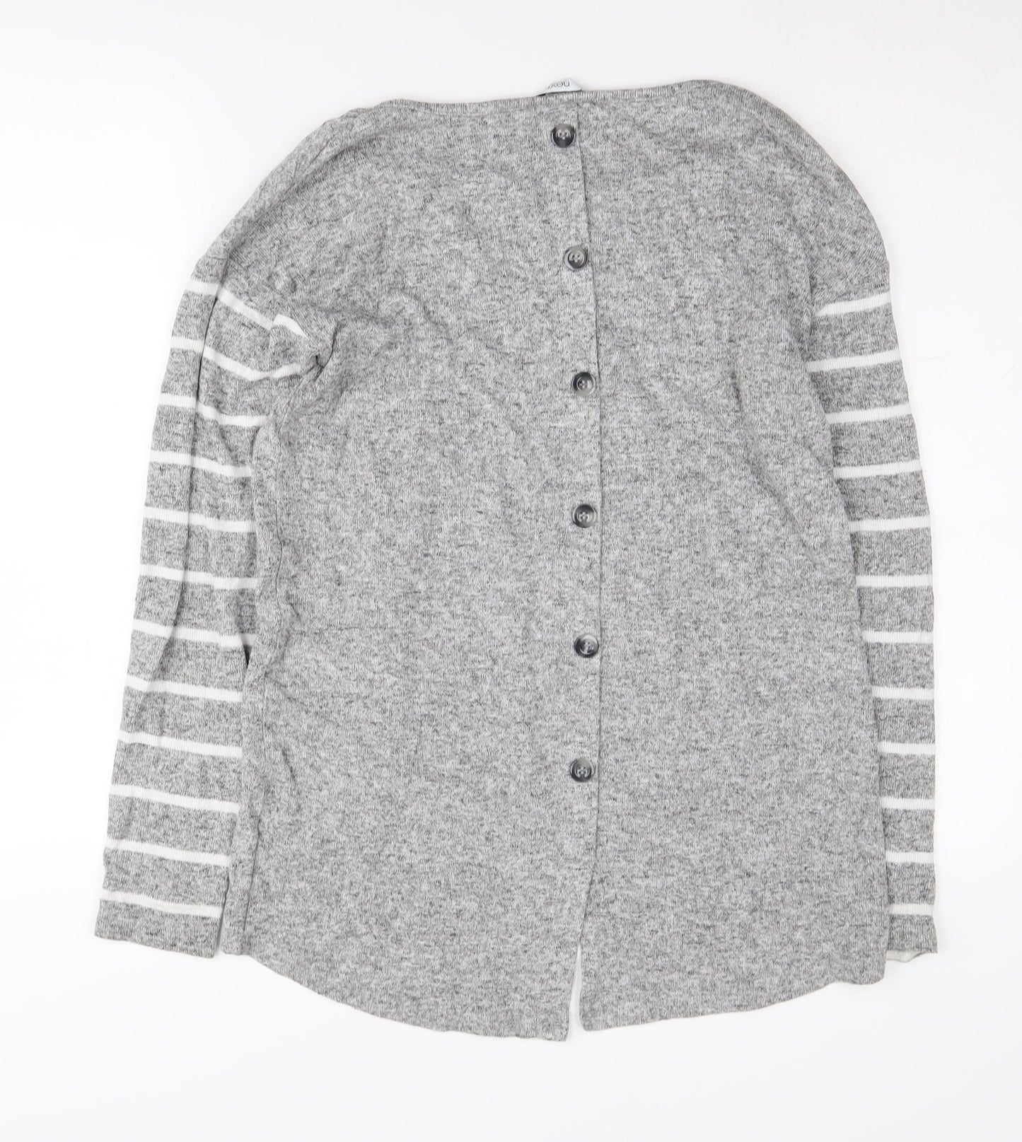 Next Women's Grey Striped Cardigan Size 8