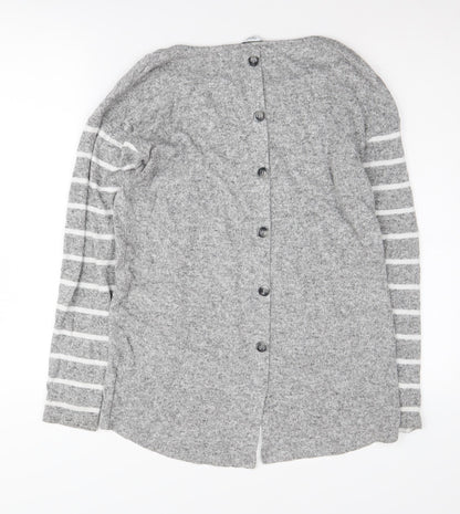 Next Women's Grey Striped Cardigan Size 8