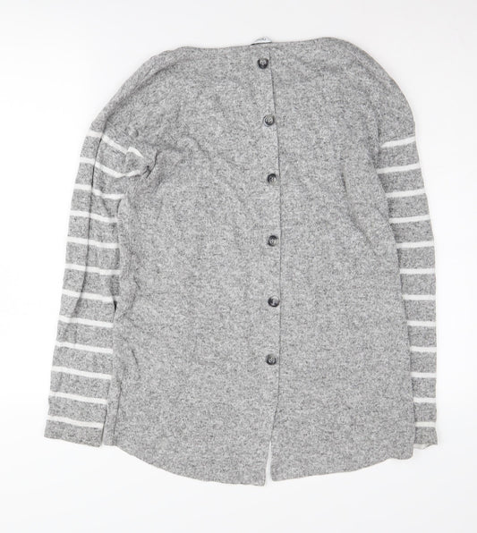 Next Women's Grey Striped Cardigan Size 8