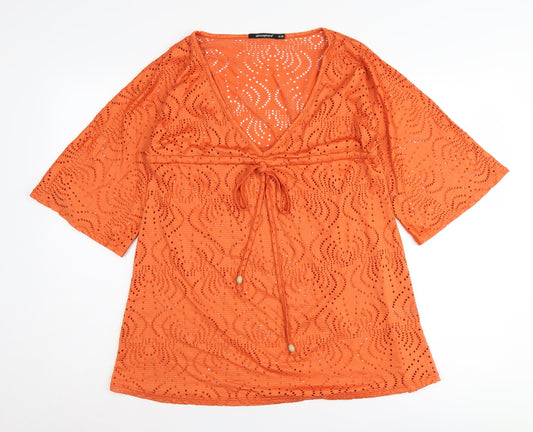 Womens UK Size 8 Atmosphere Orange Kimono Tunic