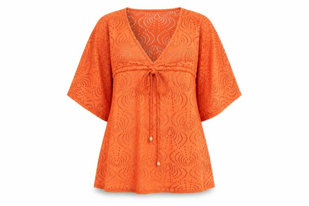 Womens UK Size 8 Atmosphere Orange Kimono Tunic