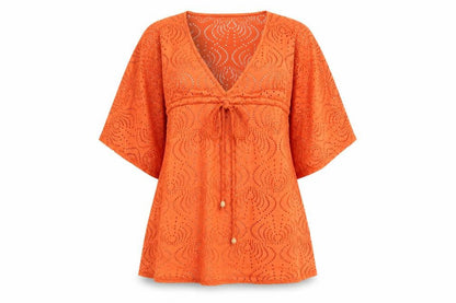 Womens UK Size 8 Atmosphere Orange Kimono Tunic