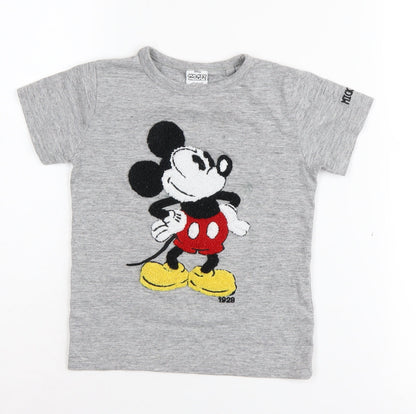 Next Boys Grey Mickey Mouse T-Shirt - 2-3 Years